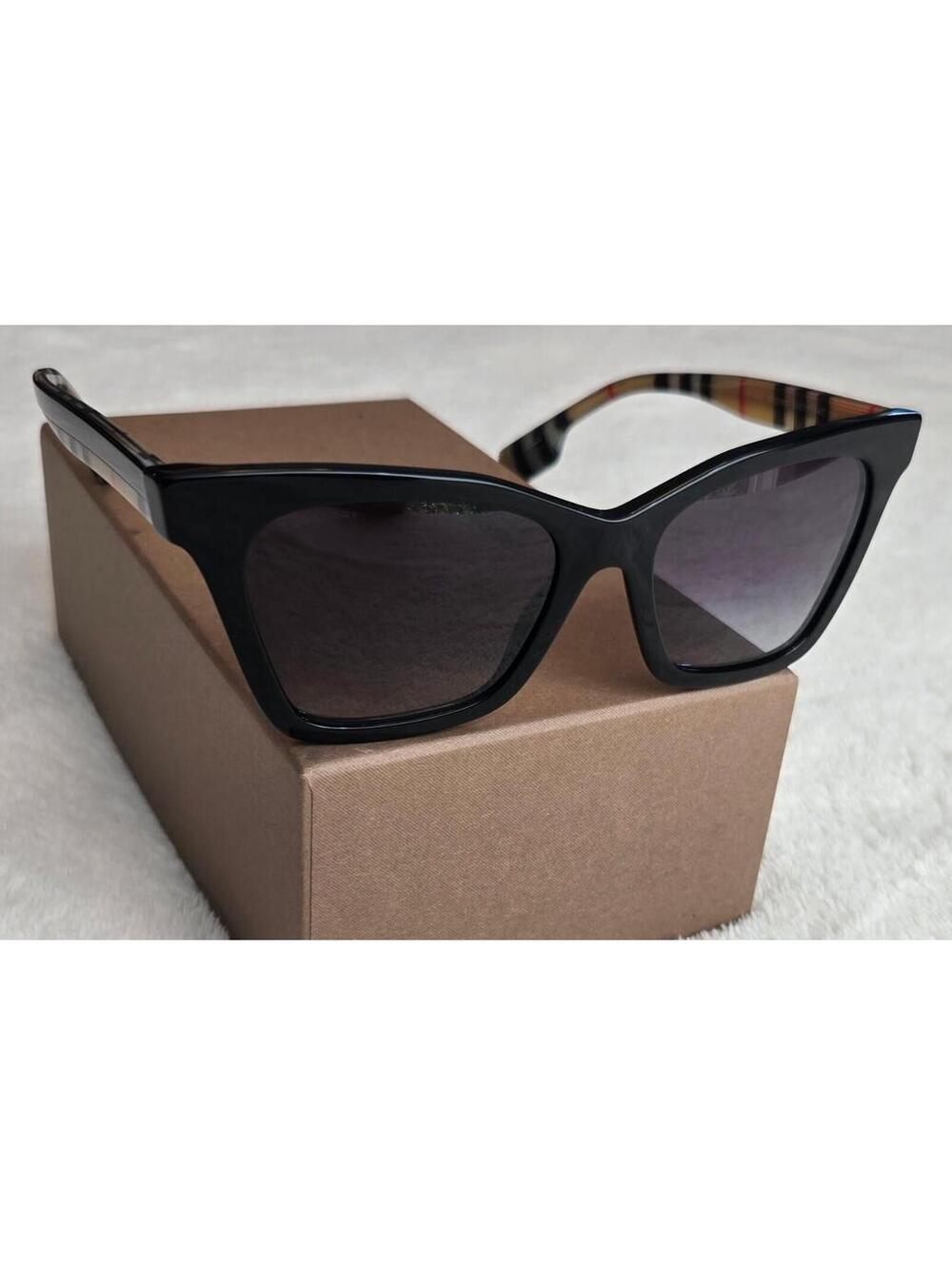 Authentic Burberry 0BE4346 394487 Sunglasses Women's Vintage Check/Black, Italy